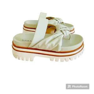 Anthropologie Elvio Zanon Knotted Strap Slide Platform Sandal US 7 1/2 38